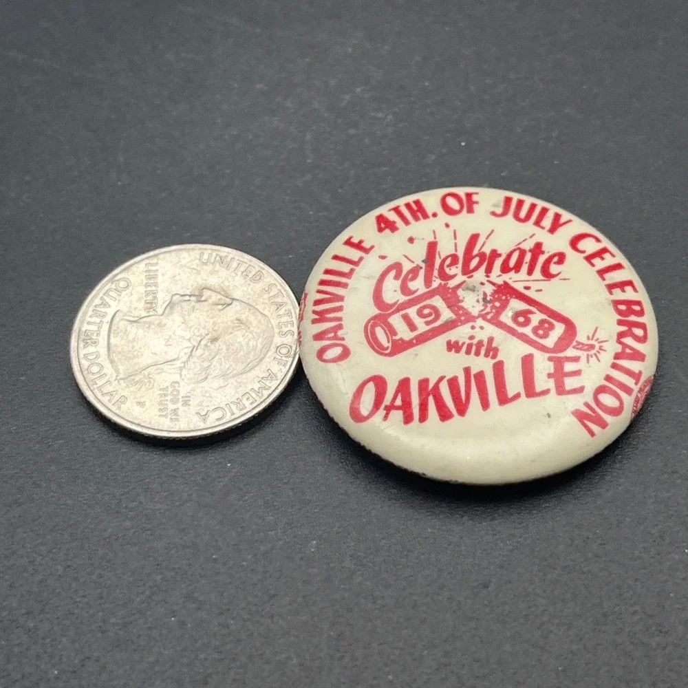 Celebrate 1968 With Oakville‎ 4th Of July Celebration Firework Button Pin